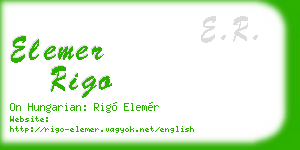 elemer rigo business card