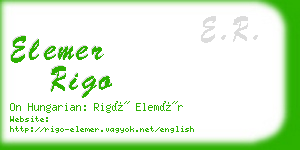 elemer rigo business card